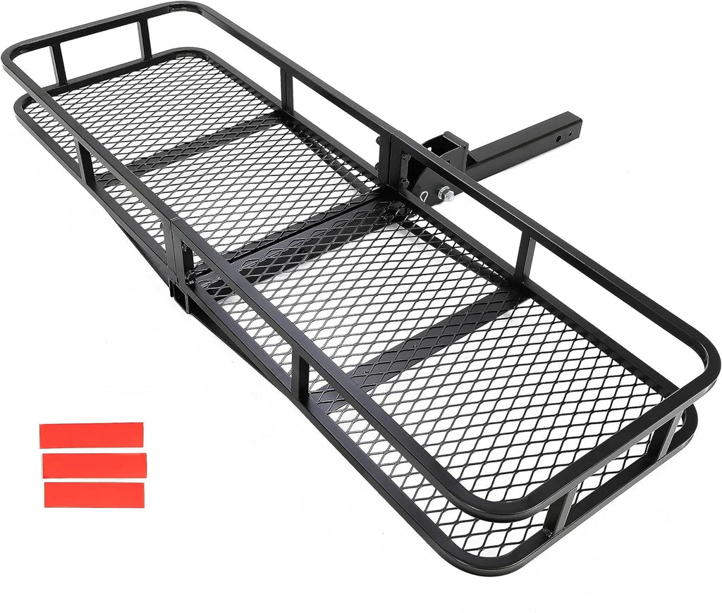 60"x21"x6" 550lbs Cargo SUV Hitch Basket for Trailer Carrier Van Luggage 2"x2" Hitch Rack Truck Hitch Folding Mount Receiver Kojem Cargo Rear Rack