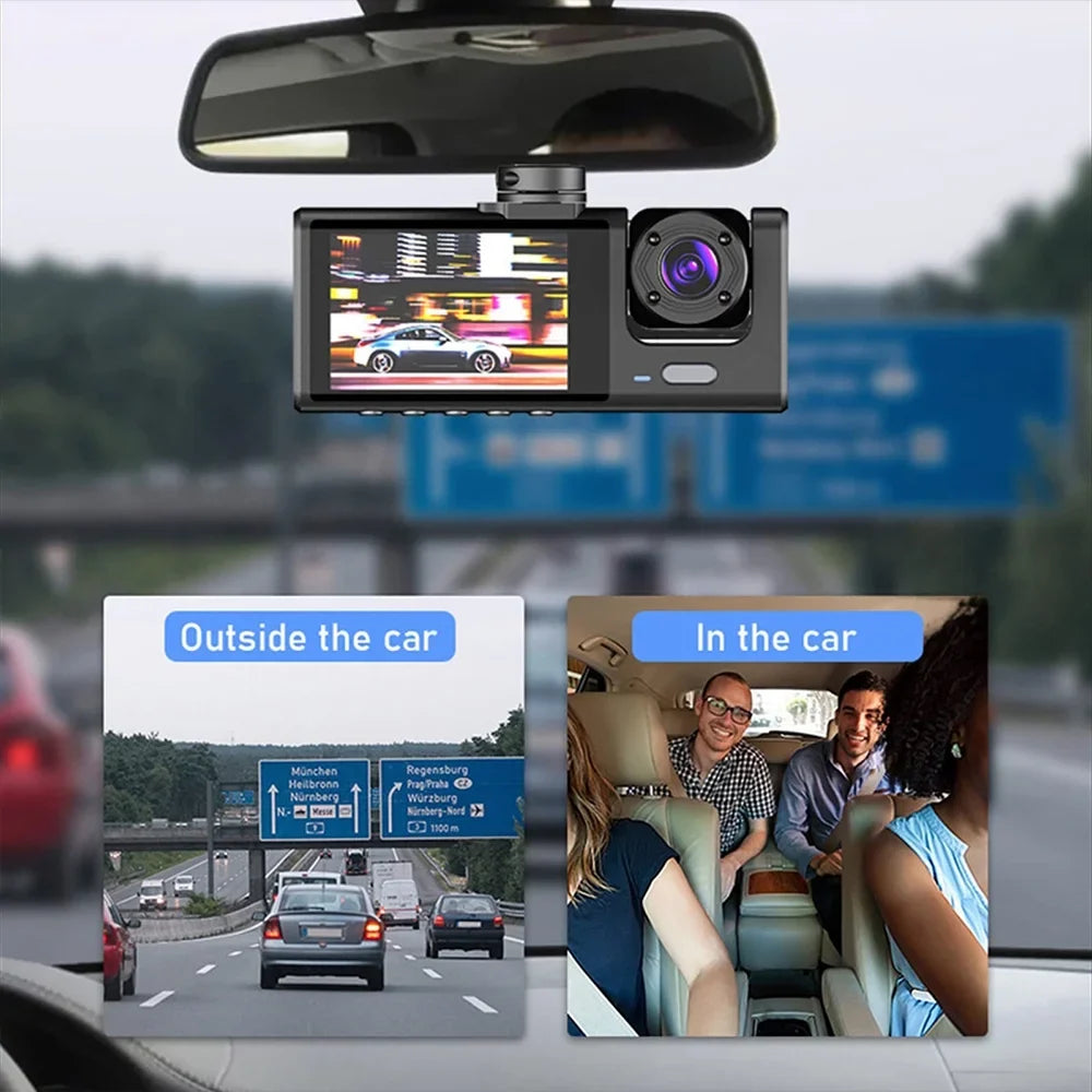 Dash Lens HD Kepeak Dual Car Video Camera G-Sensor Front/Rear/Inside 1080P Recorder Cam