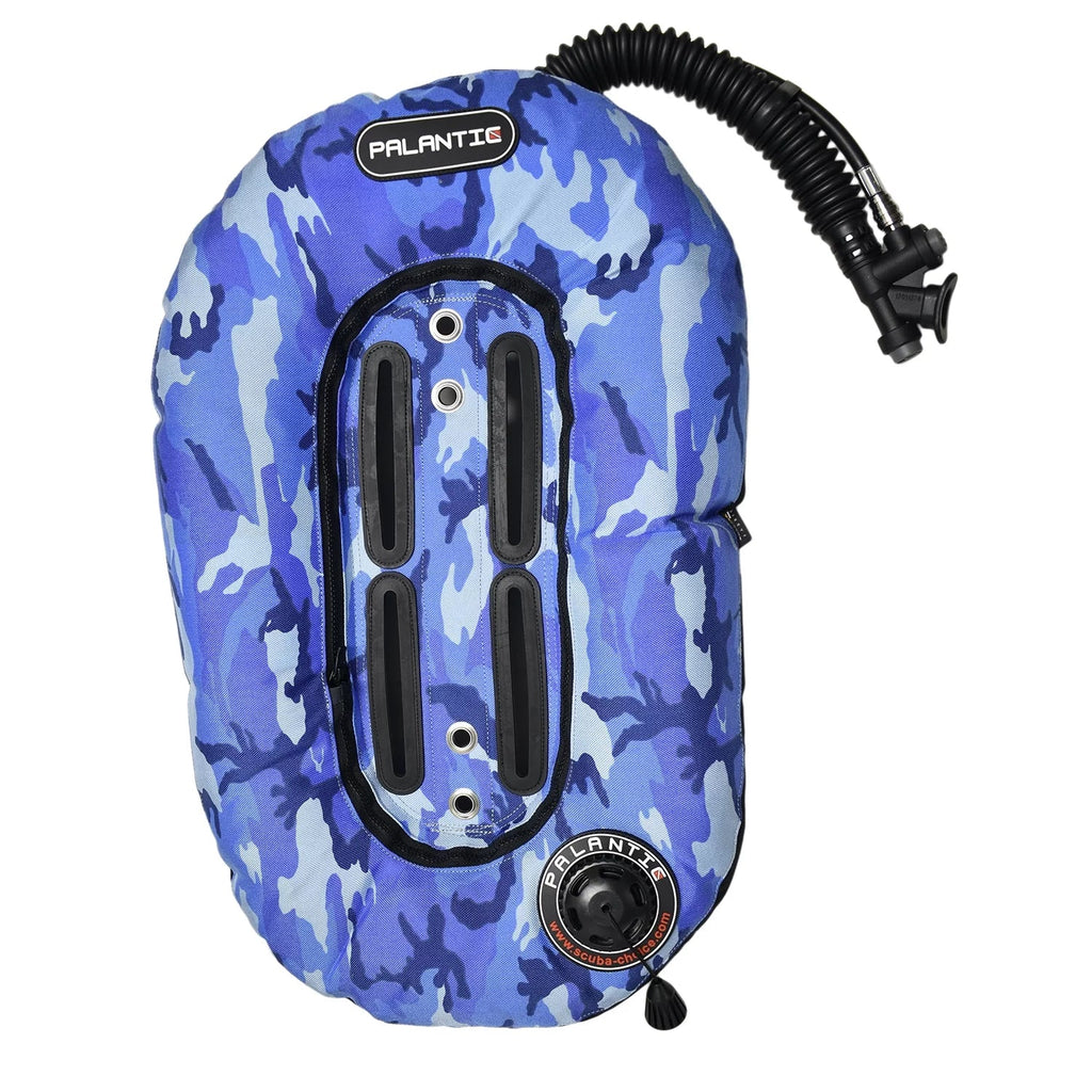 Palantic Neptune Donut Camo Diving Single 30lbs, Black Accent Blue Wing w/ Pro Tank