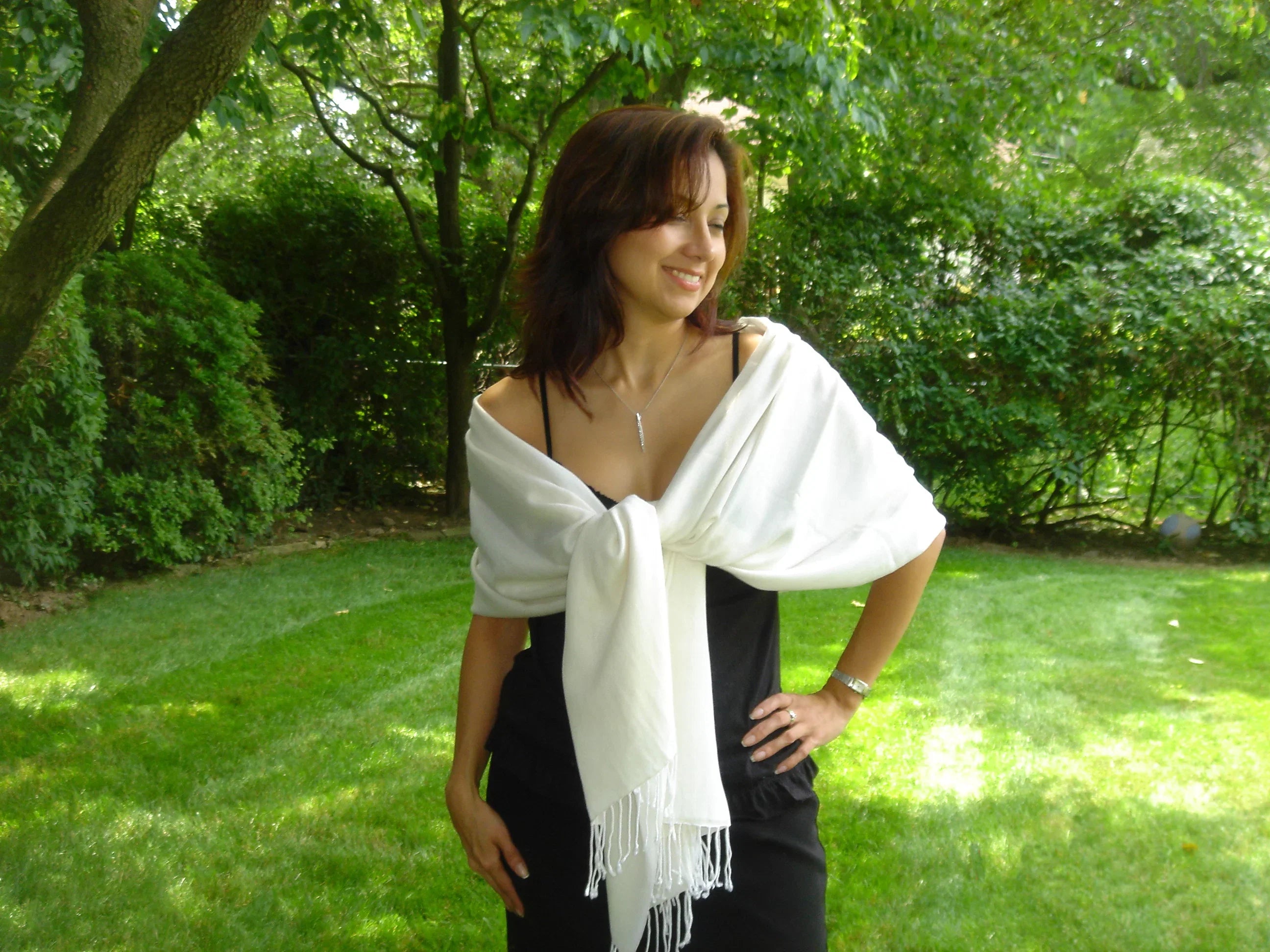 (Cream/Ivory Shawl) Regular Shawl/Shawls/Scarf/Scarves/Wrap/Stole/Muffler/Cape/Ruana/Blanket/Throw/Pashmina Scarf/Wool/Silk Shawl/Cashmere