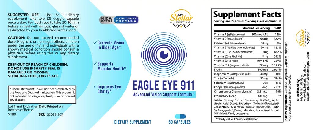 vision support Eye formula-60 Eagle 911, 2 Capsules Pack advanced x2