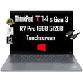 3 Pro, 6850U, Grey Backlit, 10/11 512GB T14s RAM, Touchscreen Beat ThinkPad notebook 14" Gen WRT, SSD, Cable, Ryzen Business 16GB Webcam,  FP, 3-Yr 7 (8-Core Win (AMD Pro IST i7-1185G7)) FHD+