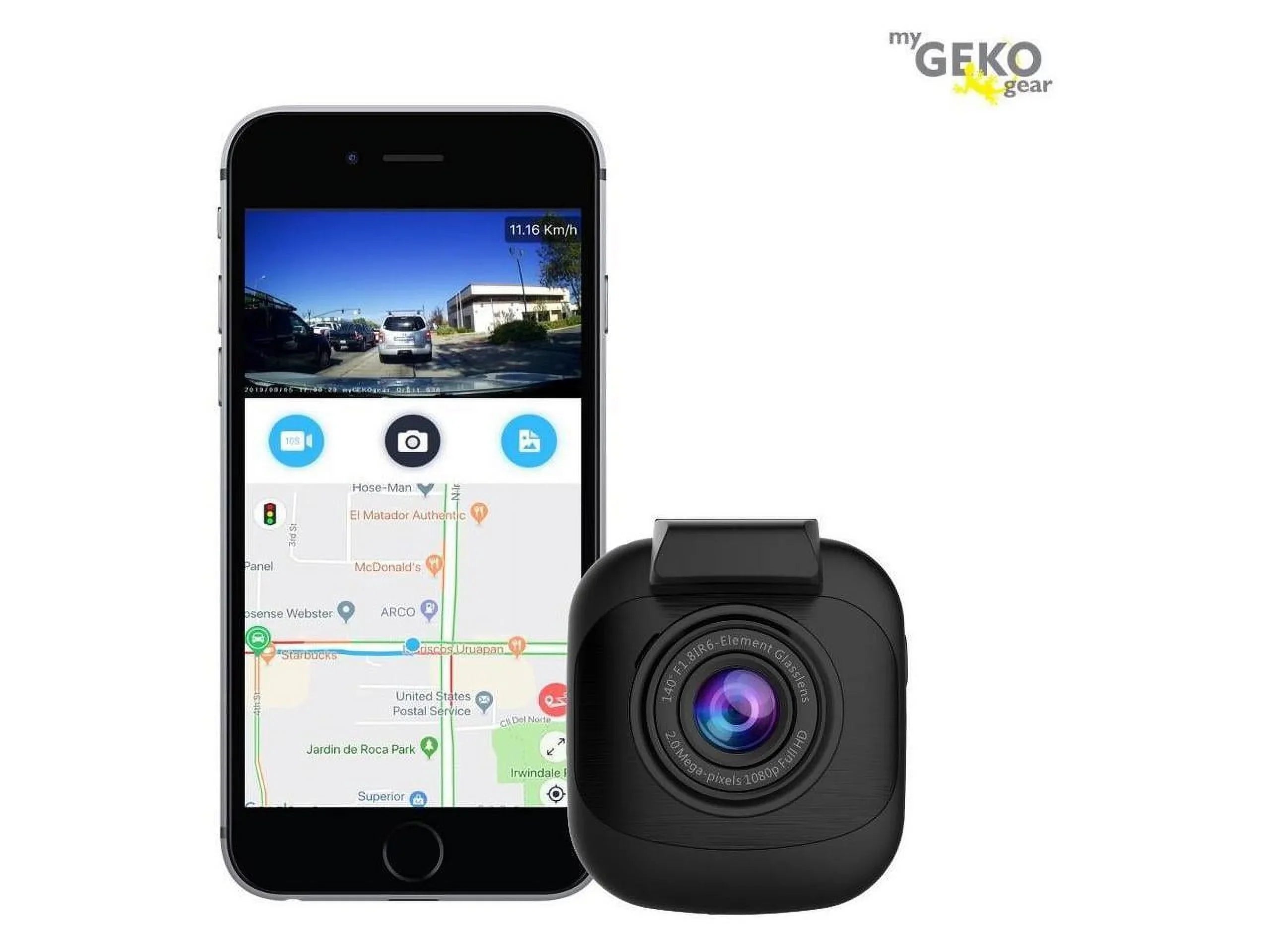 SD Micro Card Papago 16GB GEKO Orbit with Night and 1296p 530 Vision Cam Dash