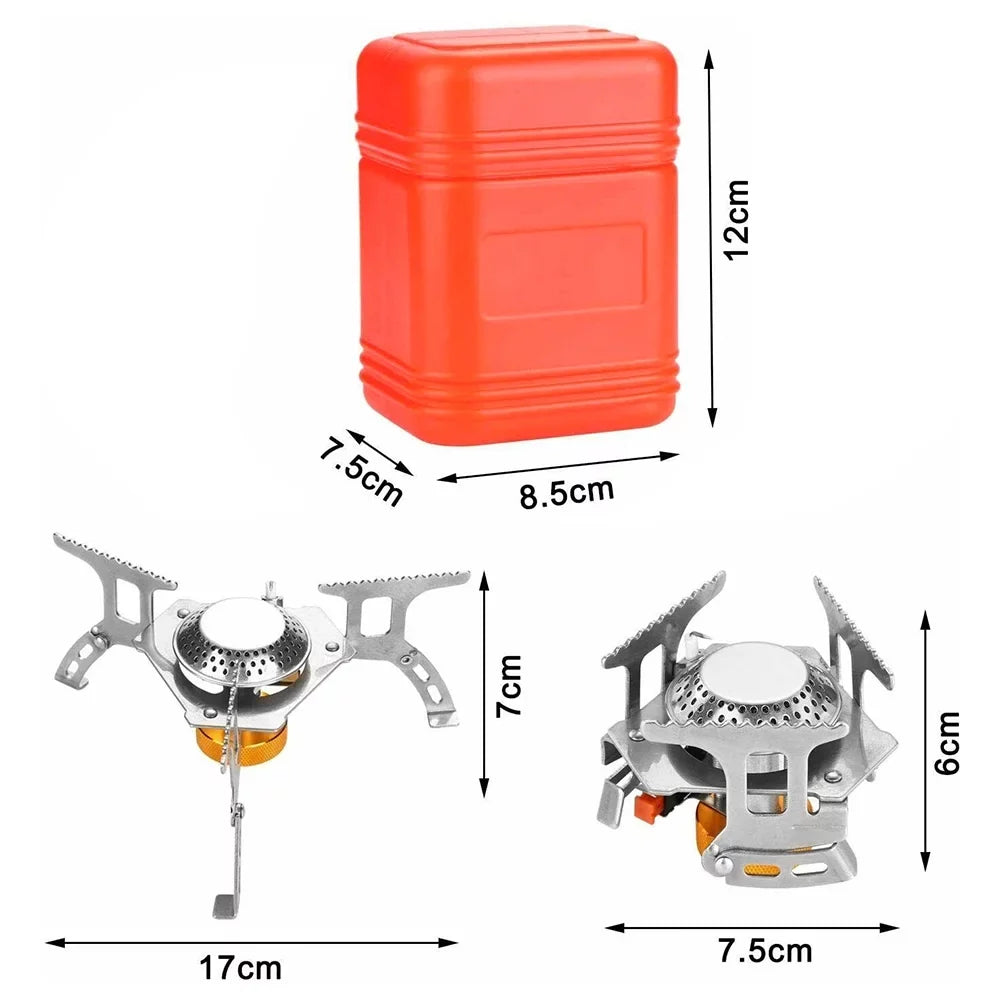 Camping Mini Pocket Stove, Silver Camping Gas Stove Split Stove, Folding Gas Stove
