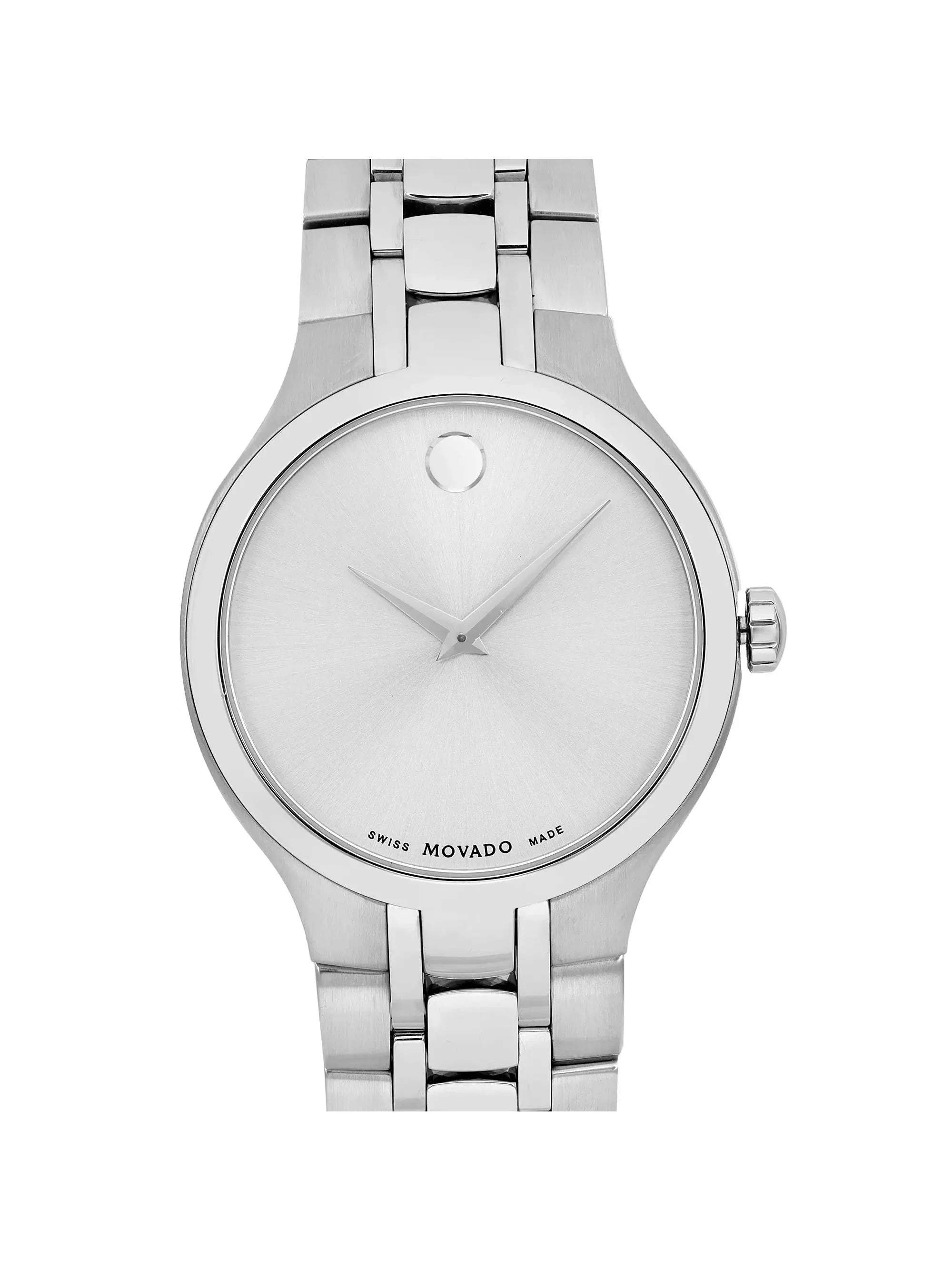 Silver Quartz Steel 0606450 Men Movado Watch Dial 40mm Museum