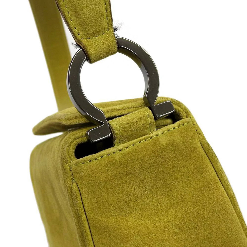 Suede Ferragamo Green SALVATORE Bag Pre-Owned BC217651 (Good) Shoulder FERRAGAMO Gancini Salvatore One