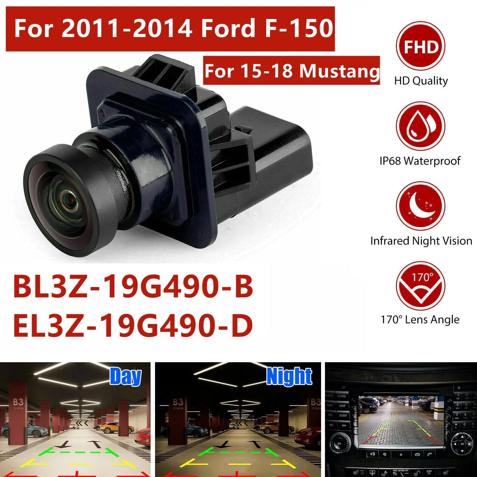 US For 2014 Rear 2013 Safety 2012 View Up BL3Z19G490B Camera F-150 Camera Back Ford