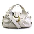 bag Chandra pearl shoulder Pre-Owned BVLGARI Bvlgari (Good) gray handbag leather ladies gold
