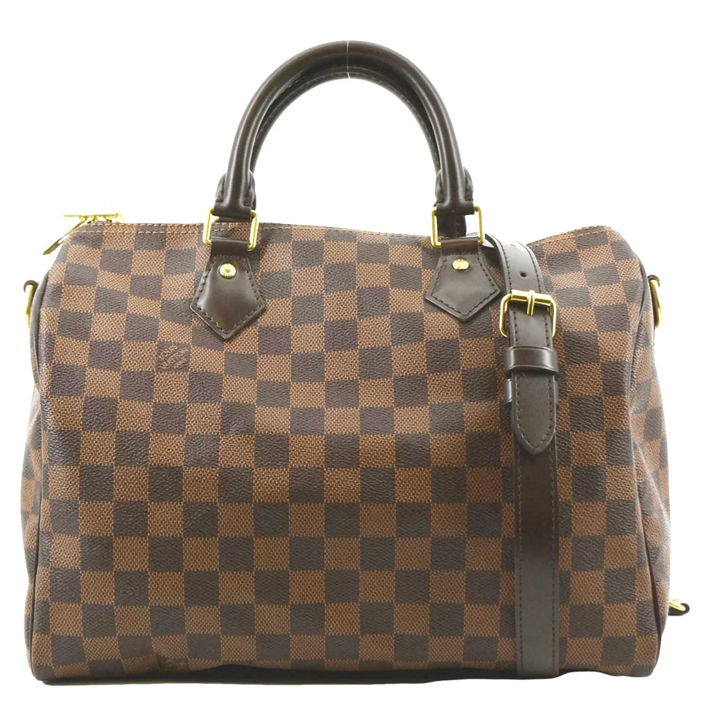 Damier 30 Ebene Shoulder LOUIS Bag VUITTON Speedy Brown Pre-owned Bandouliere
