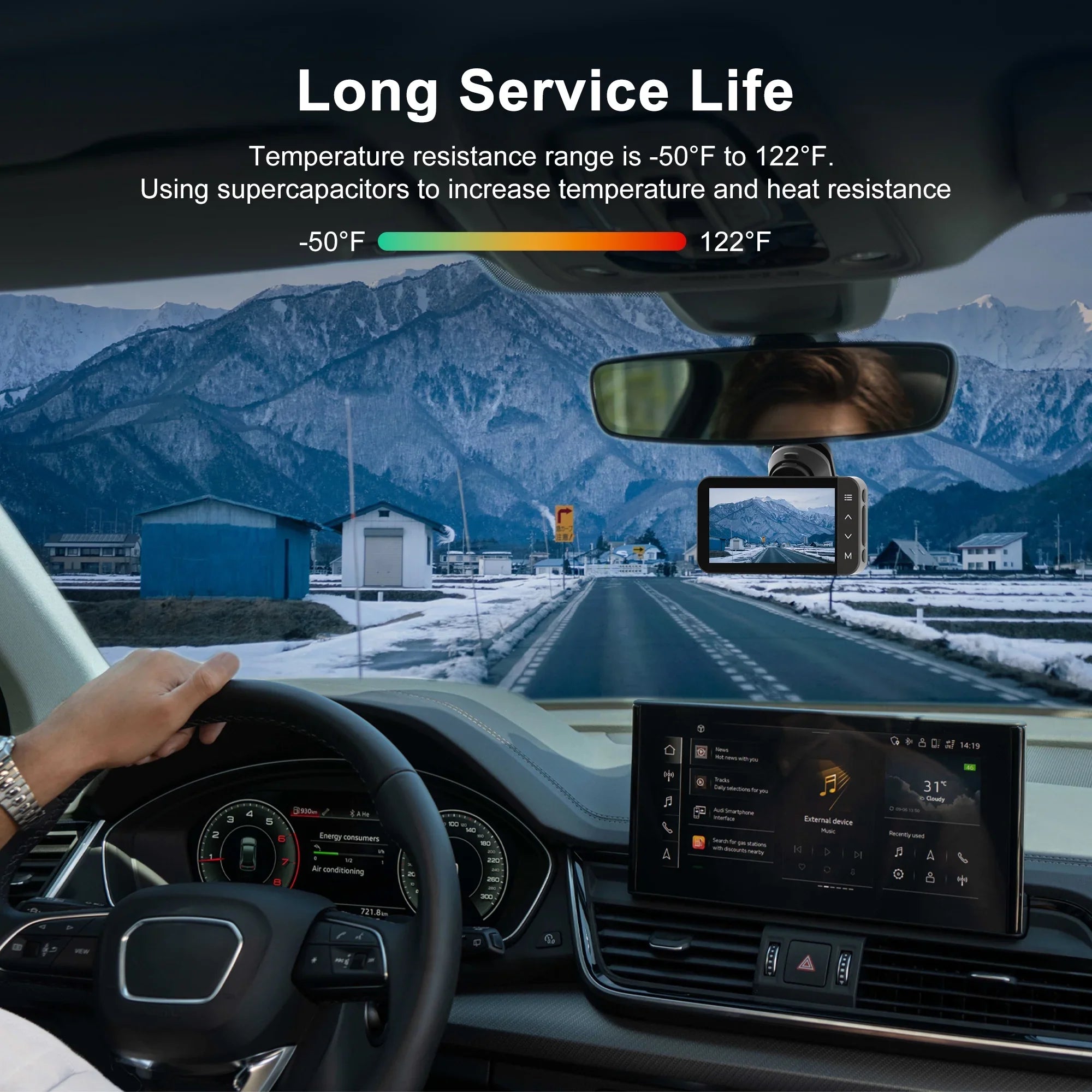 Touchscreen Car Parking with and HD Recording Dash Night with and 3'' Vision, For Full G-Sensor, Dashcam GPS, and 24H WiFi Front Mode IPS Rear and Loop GCZ 4K Cam