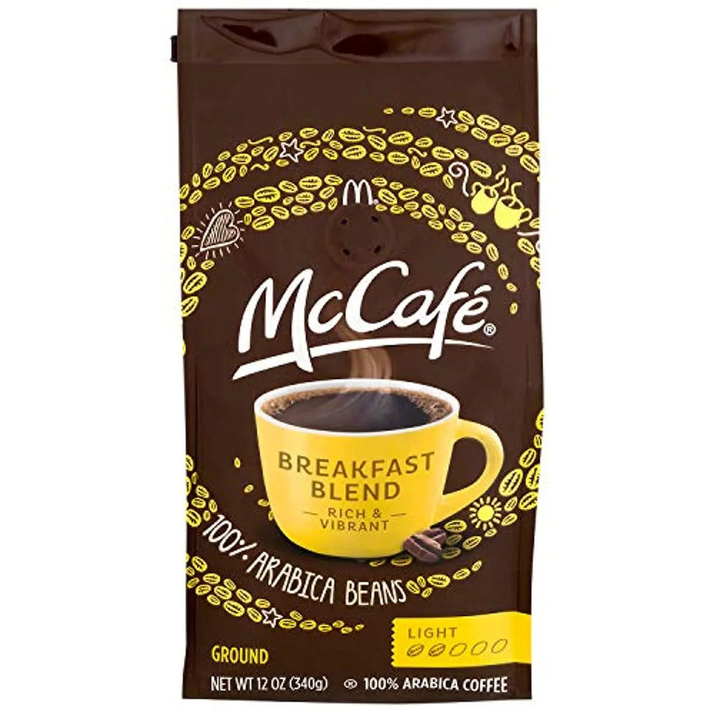Coffee Oz 6) Mccafé Canisters, Light Blend Of Ground Pack Breakfast (12 Roast