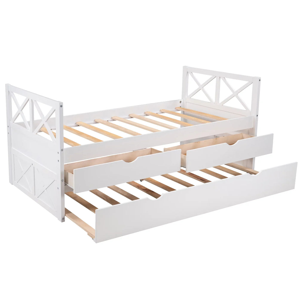 Merax and Multiple Captain Drawers, Colors Solid with Bed Wood Trundle Twin,