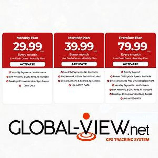 Front Video Dual LTE, Loop Global-View.Net Facing Event & Vehicle Dash 64 Cam Falcon) with HD - GPS 4G GB Alerts Tracking, SD - Cam by Live Video, Streaming DVR Dash Back Recording, (The Cameras,