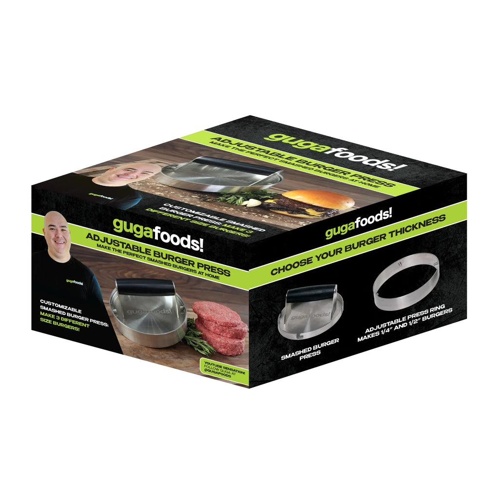 Press Patty Adjustable Guga Smashed Hamburger Burger Stainless Steel Foods Kit, Maker,