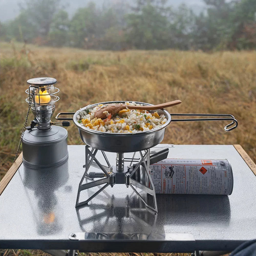 Stainless Steel Andoer Stove, Hiking and Backpacking Stove for Camping Gas Picnics 3300W Collapsible
