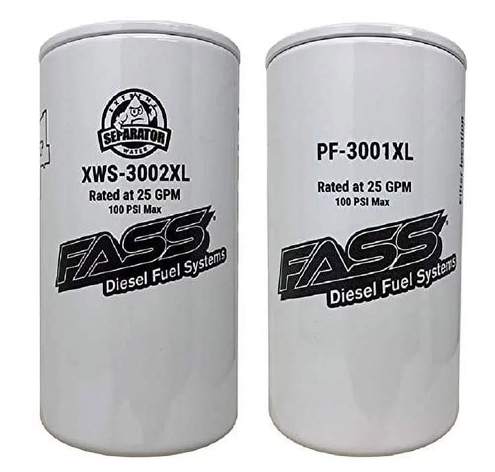 Titanium Combo Filter XWS-3002XL PF-3001XL FASS FF-3003 Series Fuel Package / Replaces