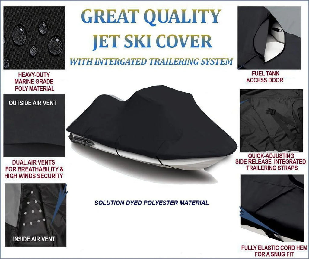 JET Ultra 2007-2021 for BLACK / PWC Compatible 2022 SKI LX Cover 600D Kawasaki JT1500C8F