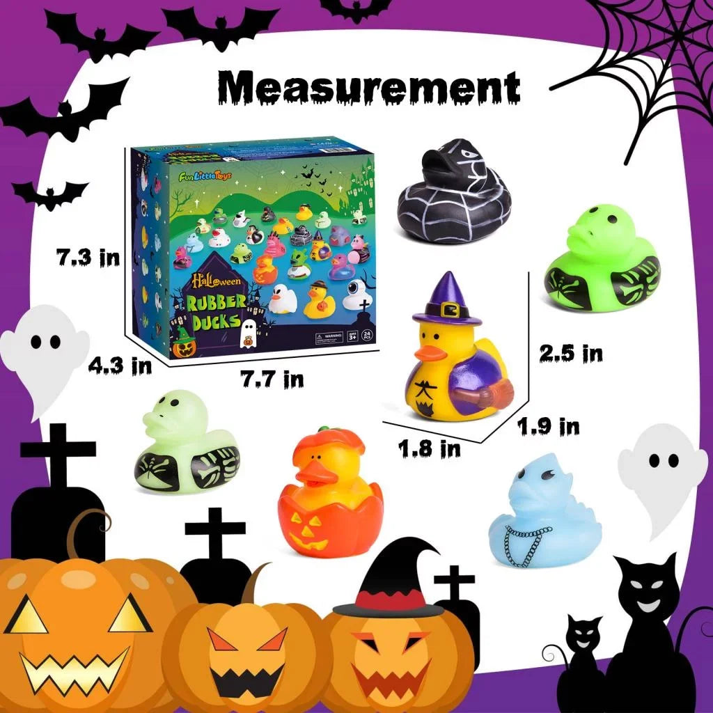 Showers,Halloween Ducks Pcs Treat,Halloween or 24 Baby Trick Decor Halloween Fun for Party Favors Bath Ducks,Rubber Little Toys Rubber Toys