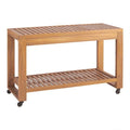 Slatted & Rolling Top Afuera Living in Island Natural Shelf Wood Outdoor Kitchen