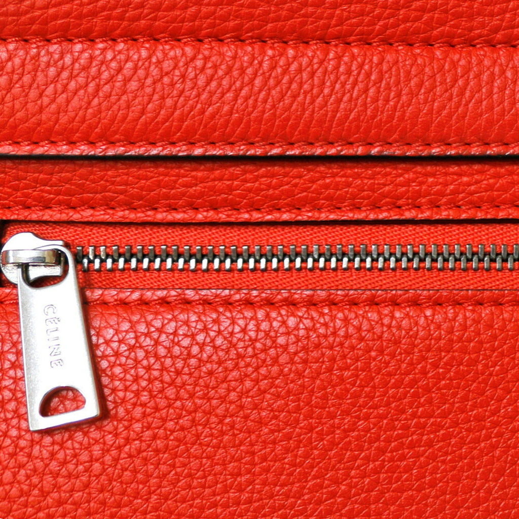 (Fair) Orange Leather Handbag Trapeze Pre-Owned Celine CELINE Women's