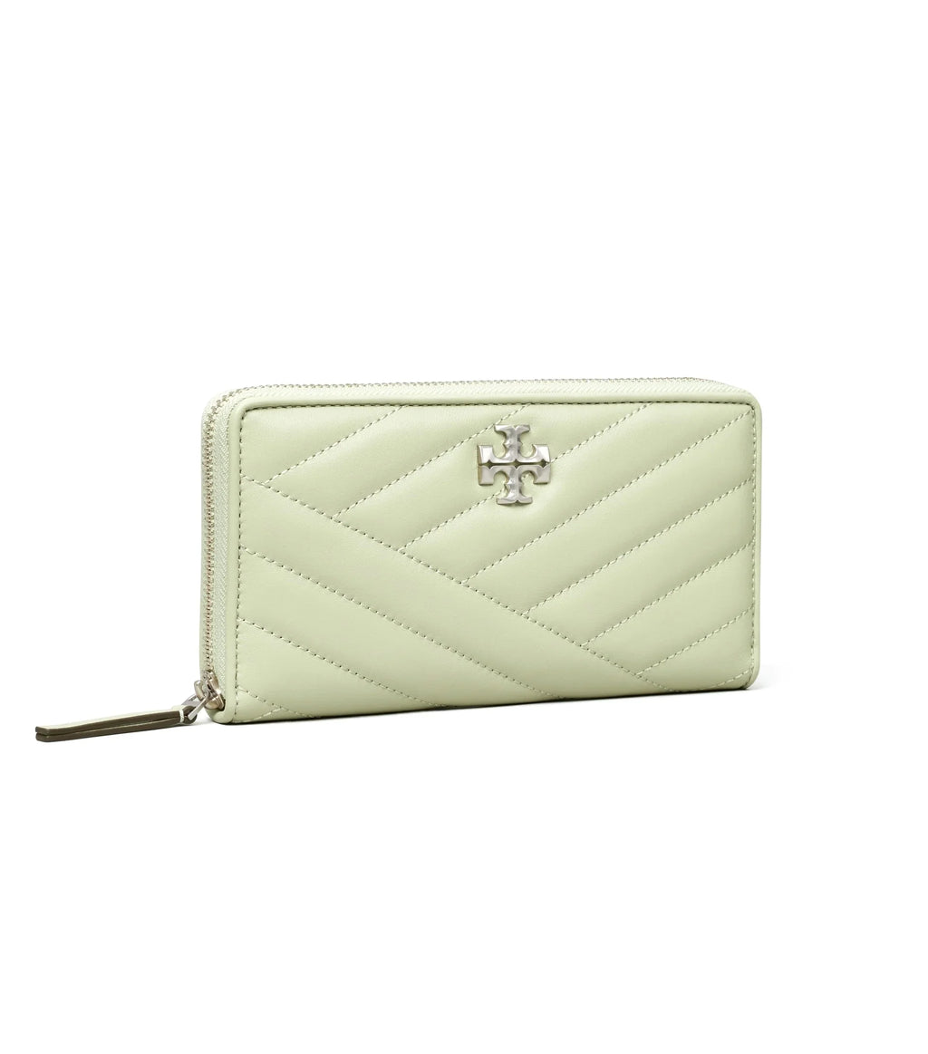 Tory Women's Continental Wallet Burch Kira Frost) Chevron Zip (Pine Leather