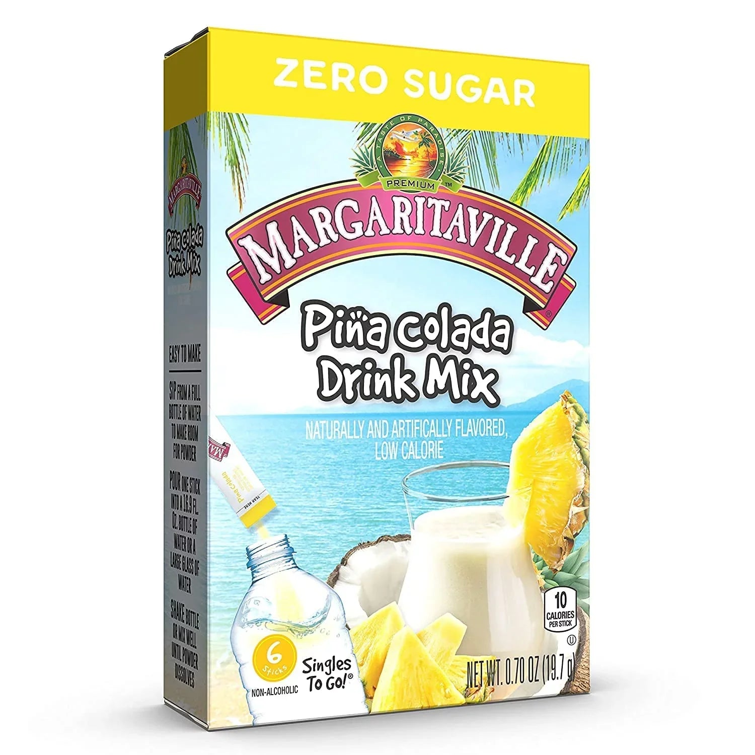 Sticks To Drink Margarita Colada, - Go Powder (Pina Non-Alcoholic - Margaritaville Water 6) Flavored, Mix Singles Pack