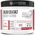 Nutrients + Pure - Exfoliating Dead Scrub Set pureSCRUBS Body BODY ROSE - Organic Oils Spoon, 16oz Sea Mini Loofah FREE Soap & Organic Premium & Essential Wooden Organic Bar SCRUB Salt Large Infused