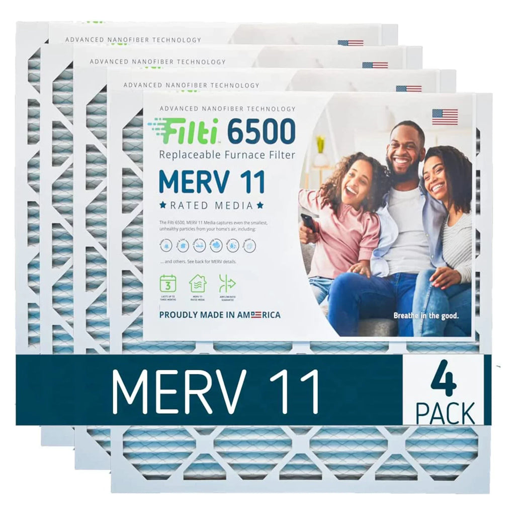 Home 20x25x1 Pleated Filter Furnace 11 MERV Pack) 6500 HVAC Air Filti (4