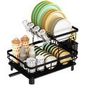 Organizers, Dish Dish Rack with Blac and Dishes Drainer with Utensil Dish Holder, Stainless Drying Steel Tier Rack Detachable Dish Drainer, and Drainer Storage Kitchen Counter, for Dish Kitchen Rack 2
