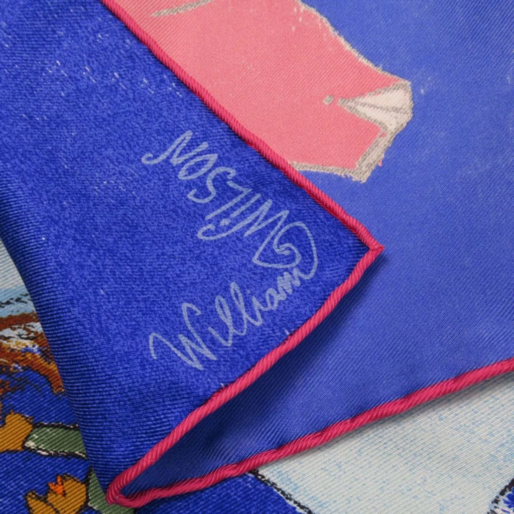 Estimated Wilson Pre-Owned Louis Scarf (Good) William Vuitton Silk Blue