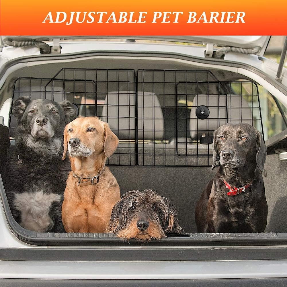 Dividers Wire Front Seat Pet Barrier Adjustable Cars in Barriers—Heavy Travel Vehicles, Cars Mesh Car with Black—Safety SUV, for Fence Duty Dog