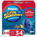34 Huggies Diapers, Large, Swimmers 5-6 Swim Size Little Ct
