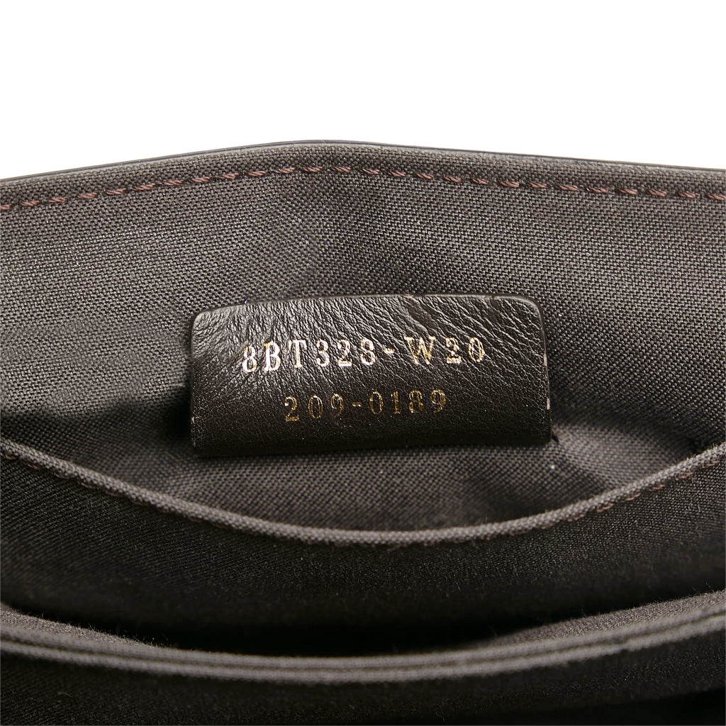 Pre-Owned Unisex Crossbody Calf ID Leather Black Authenticated (Good) Bag Small Fendi